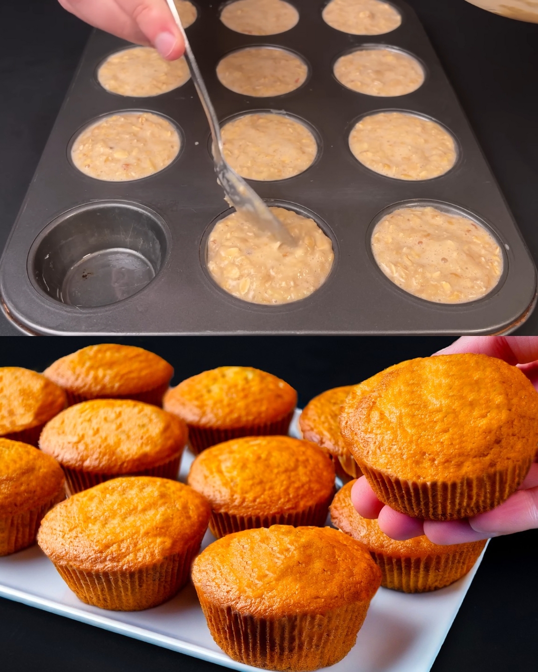 Savory-Sweet Baked Oat & Fruit Muffins