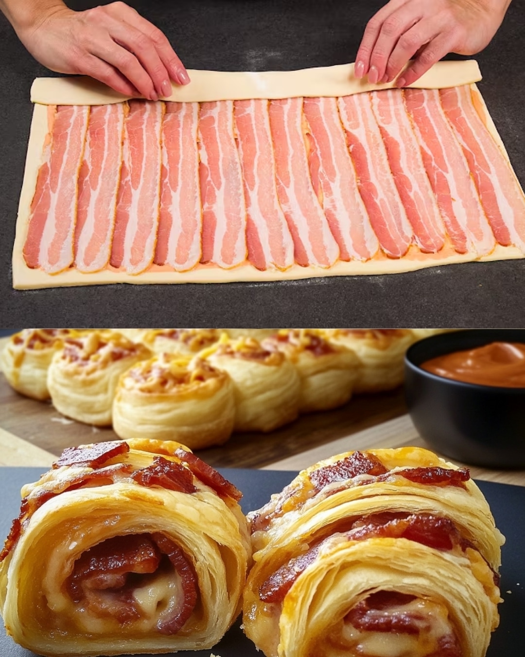 Bacon & Cheese Puff Pastry Twists