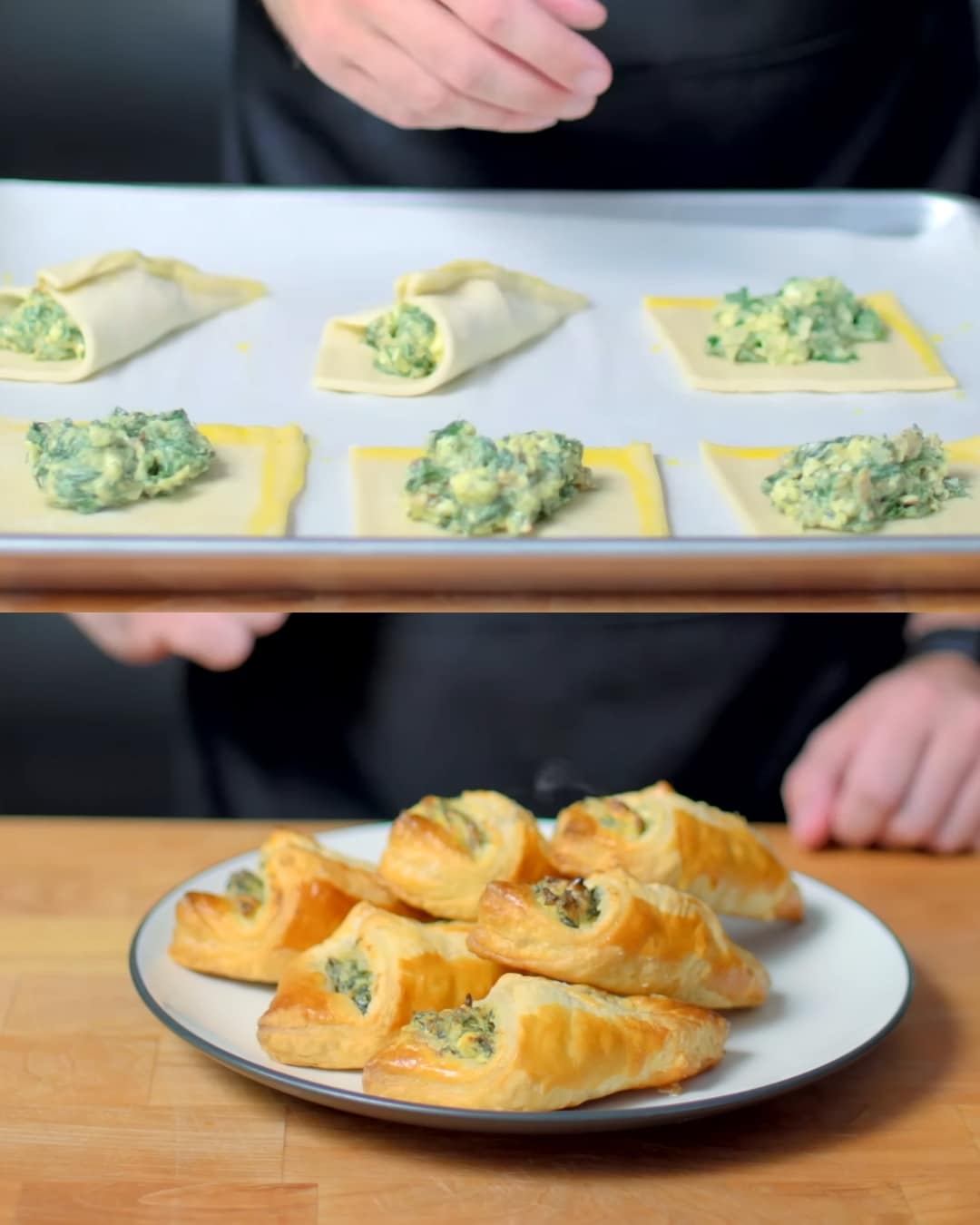 Spinach, Herb & Bacon Puff Parcals