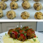 Lentil and Potato “Meatballs” with Mushroom Onion Gravy
