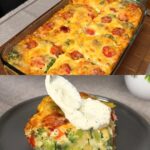 Savory Vegetable Clafoutis Bake with Herbed Cream Sauce
