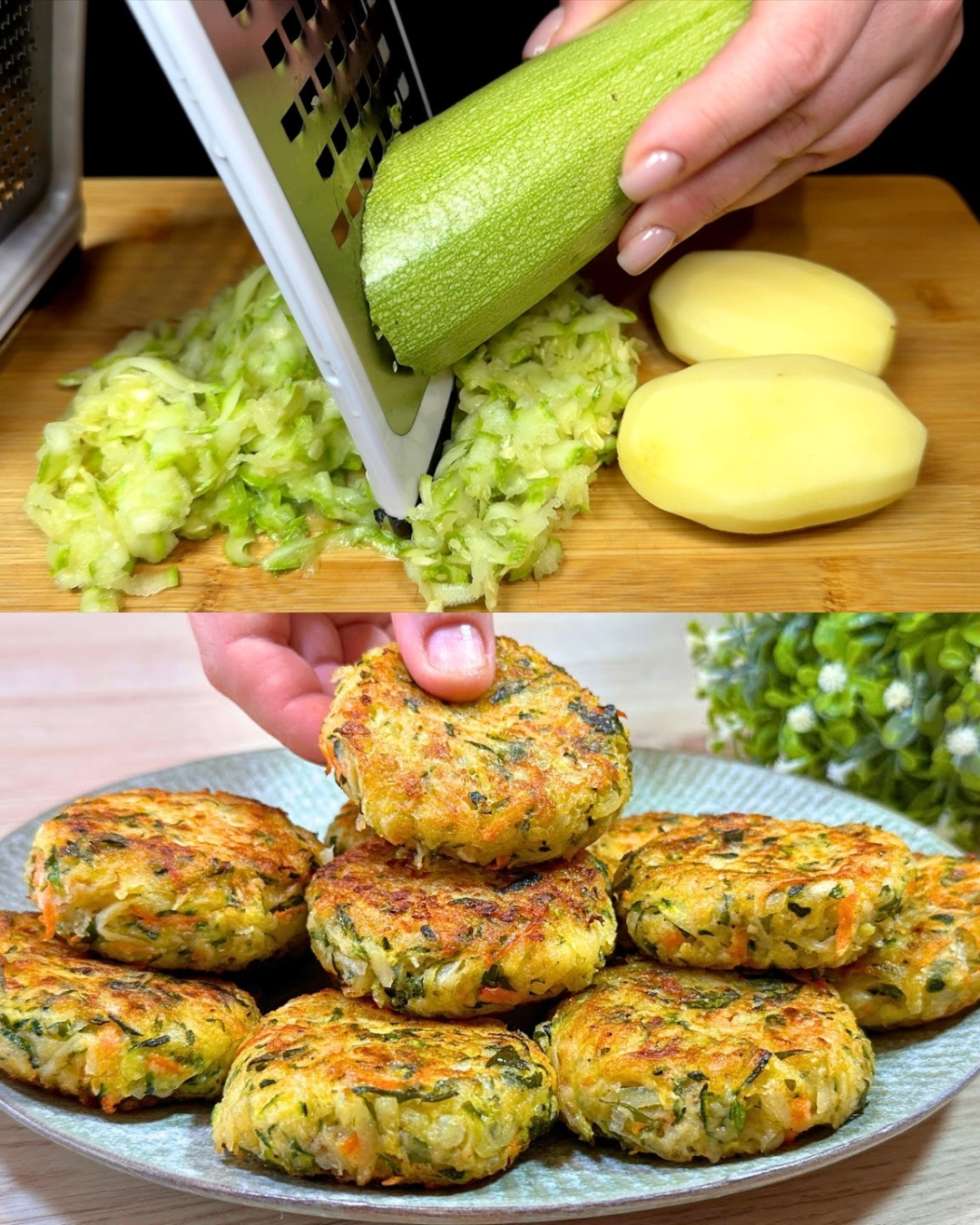 Zucchini & Potato Mozzarella Fritters