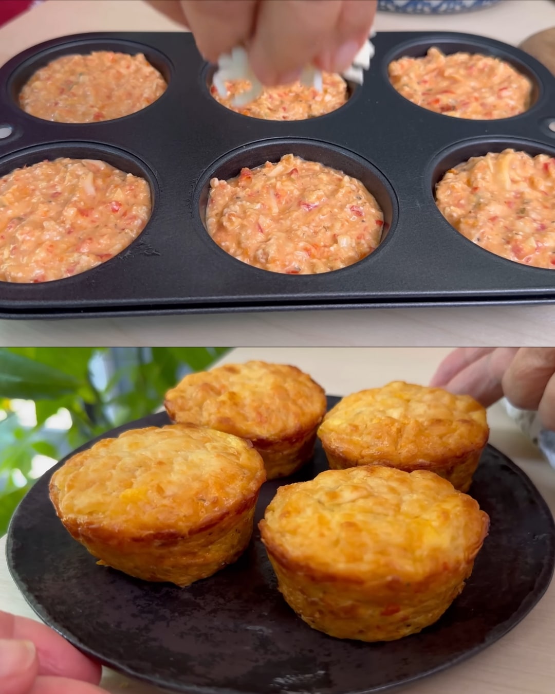 Mini Savory Bell Pepper & Feta Oat Muffins