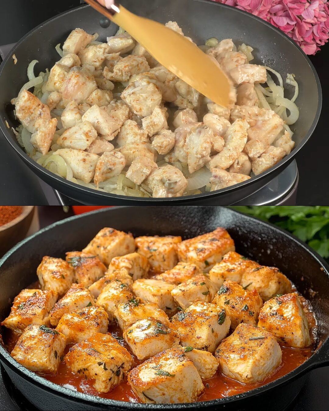 Oven-Roasted Paprika Potatoes & Pan-Seared Chicken