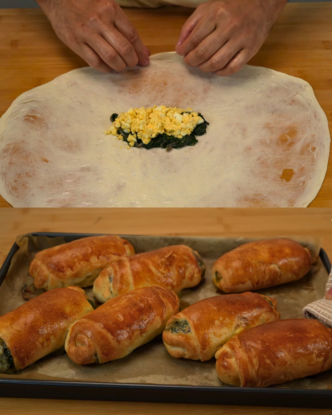 Spinach-Stuffed Milk Rolls