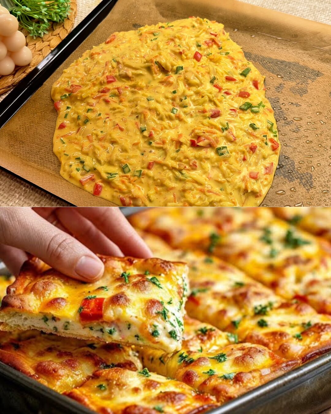 Savory Vegetable–Potato Flatbread Bake