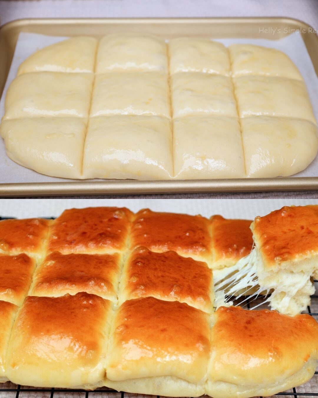 Golden Potato & Mozzarella Stuffed Bread Loaf