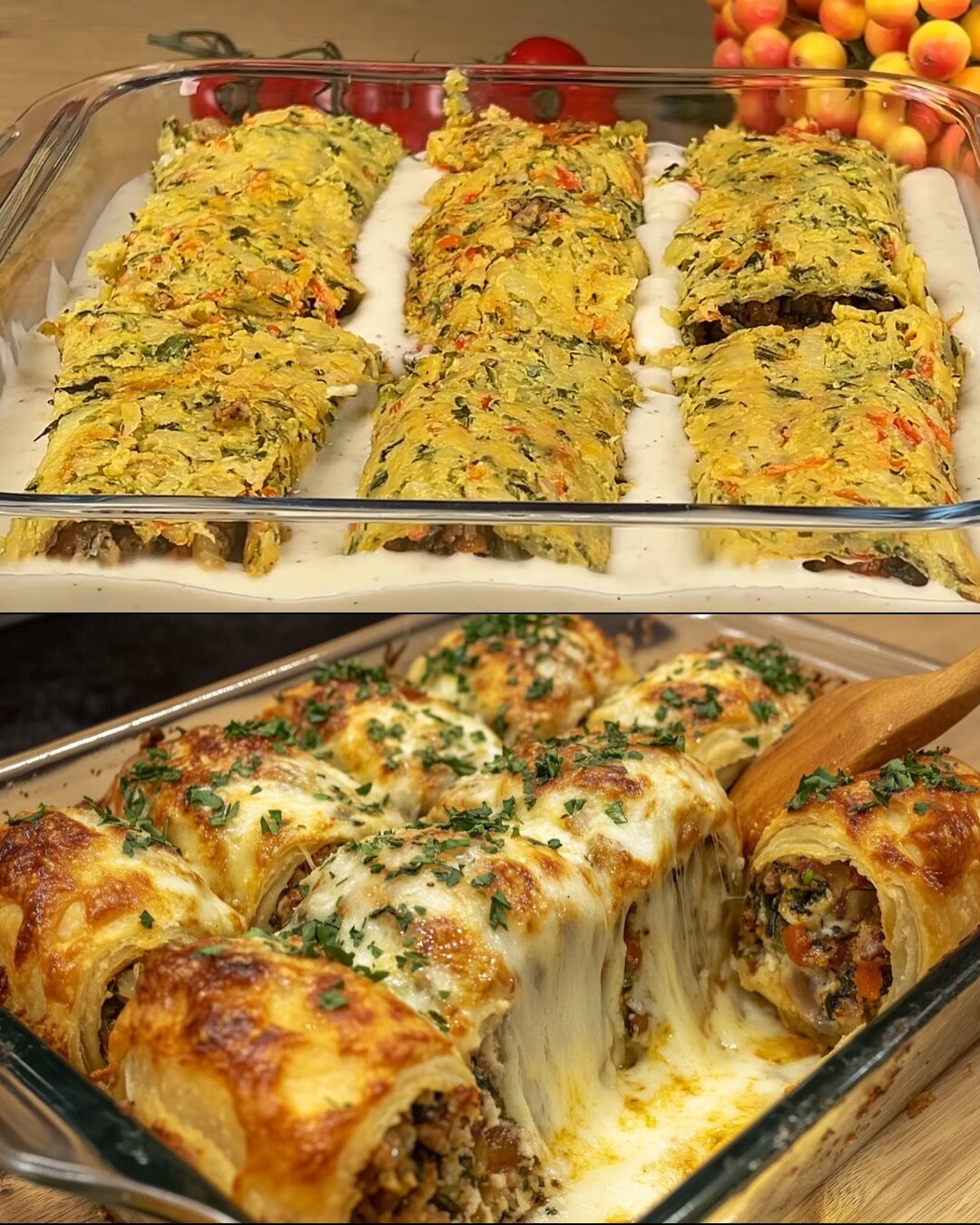 Hearty Layered Zucchini, Potato & Beef Gratin