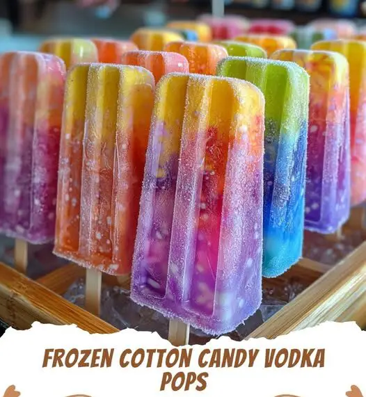 Frozen Cotton Candy Vodka Pops