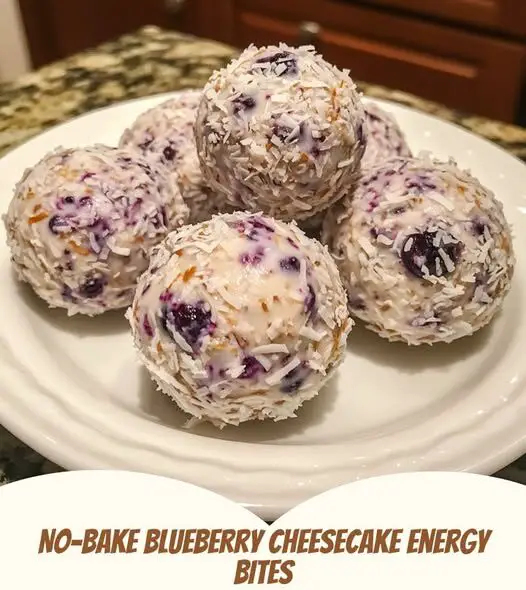 No-Bake Blueberry Cheesecake Energy Bites