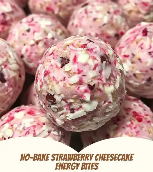 No-Bake Strawberry Cheesecake Energy Bites