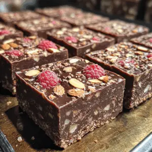 No-Bake Raspberry Almond Fudge Squares
