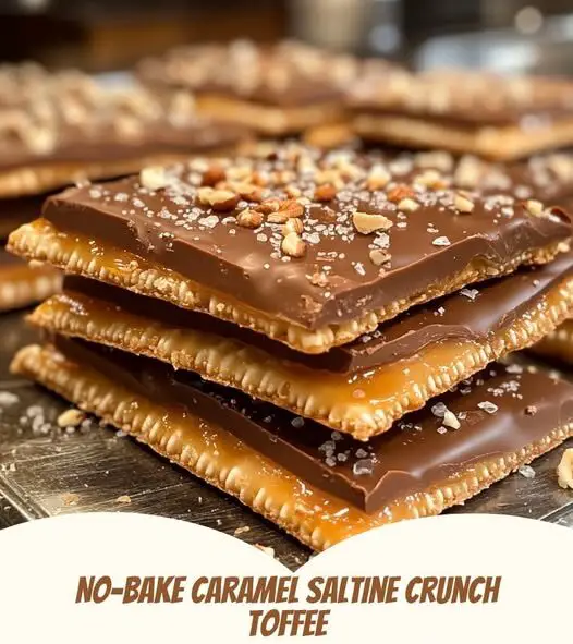 No-Bake Caramel Saltine Crunch Toffee