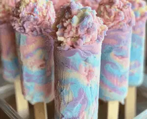 Frozen Cotton Candy Vodka Pops