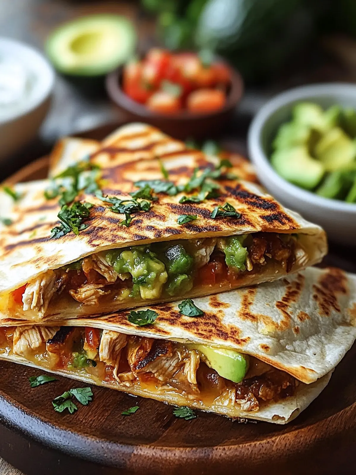 Zesty Chicken Quesadillas with Avocado Salsa