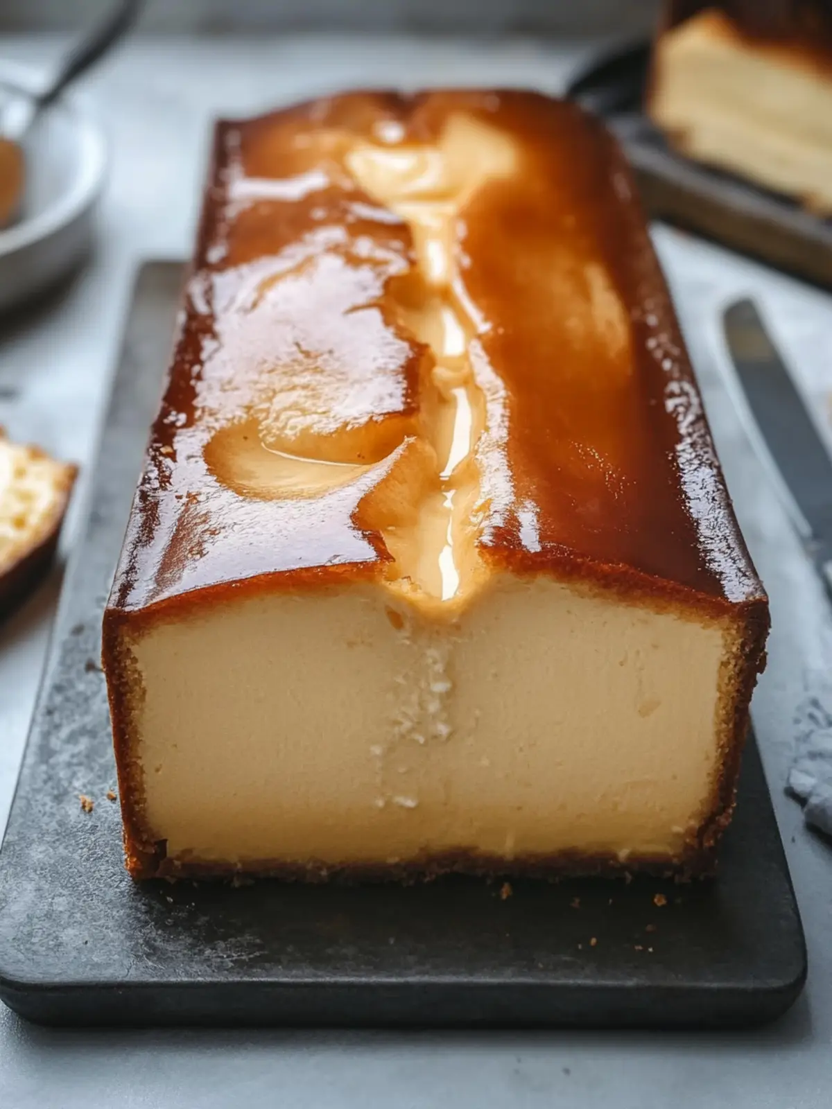 Burnt Basque Cheesecake in a Loaf Pan