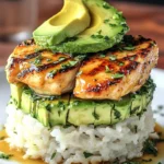 Honey Lime Chicken & Avocado Rice Stack