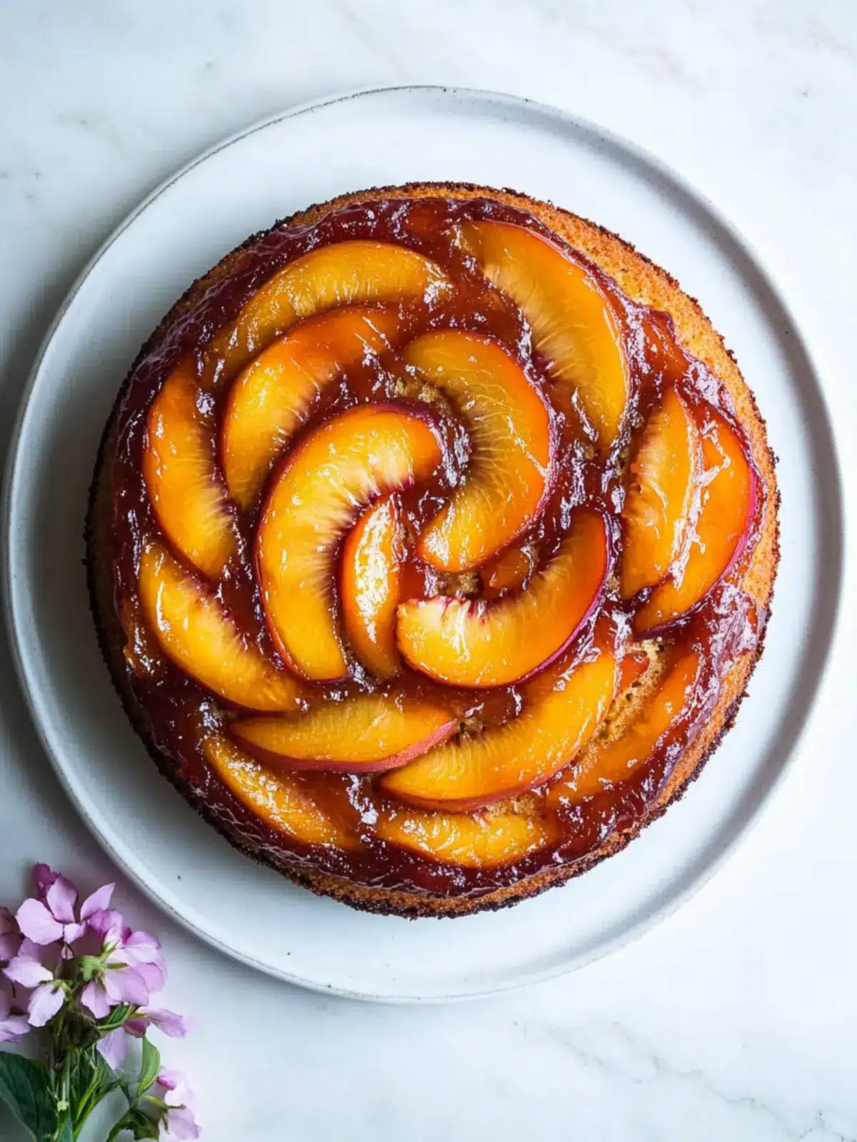 Peach Upside Down Cake with Brown Butter Bliss 3 Peach Upside Down Cake