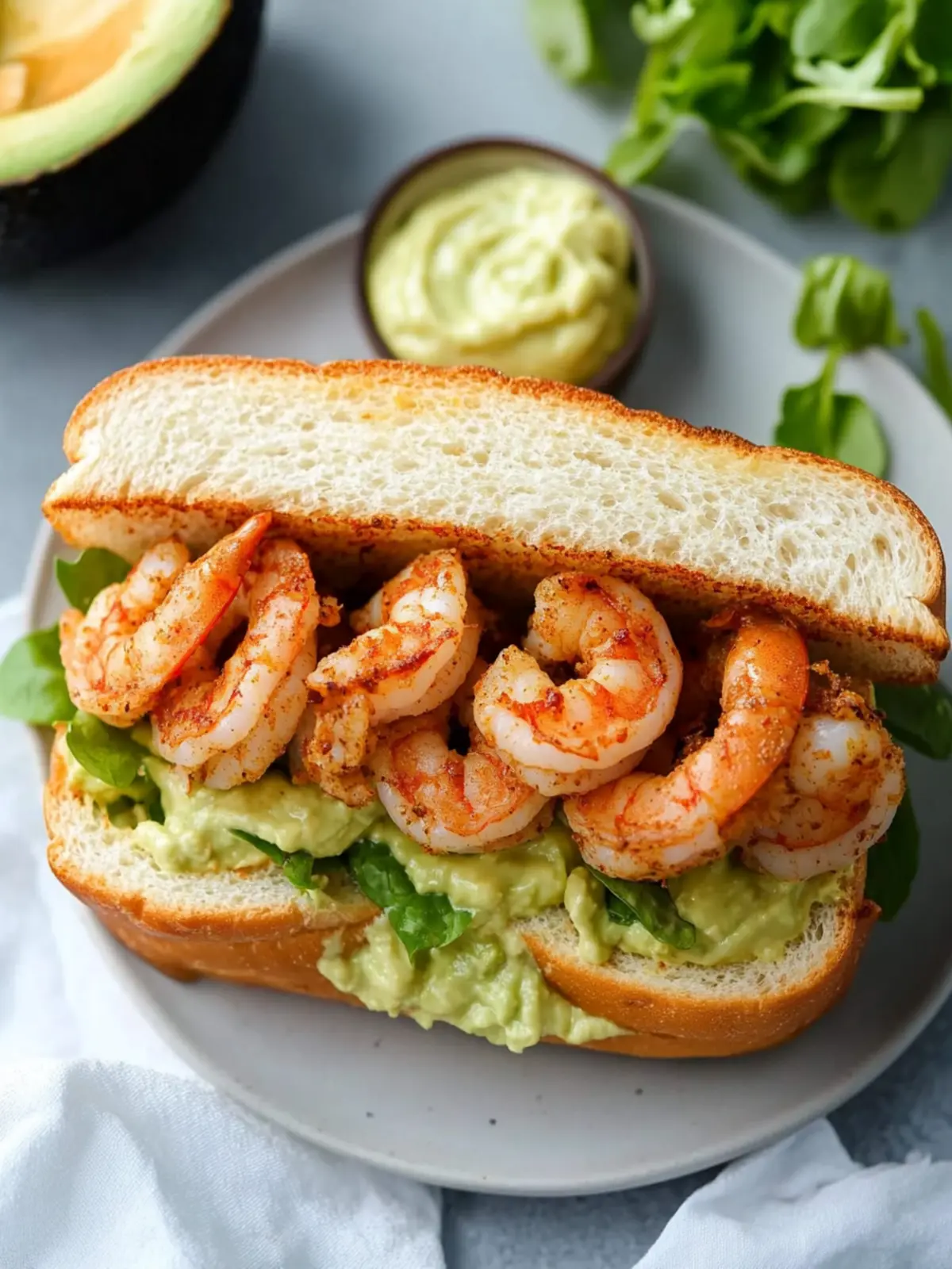 Spicy Shrimp Sandwich with Chipotle Avocado Mayonnaise Bliss 3 Spicy Shrimp Sandwich with Chipotle Avocado Mayonnaise