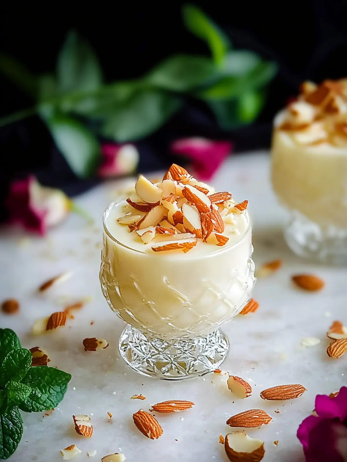 Rabri Panna Cotta with Almond Brittle