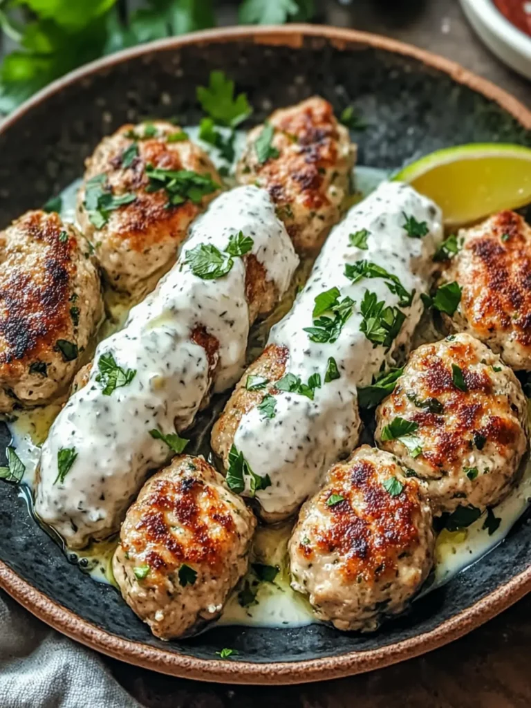 Chicken Kofta with Garlic Yogurt Sauce
