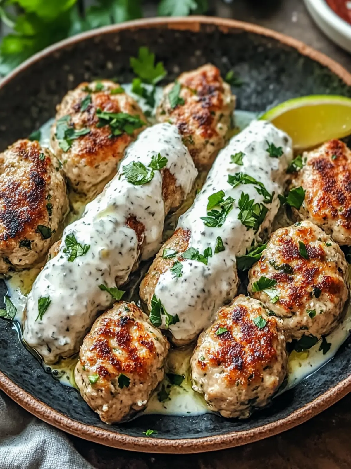 Chicken Kofta with Garlic Yogurt Sauce