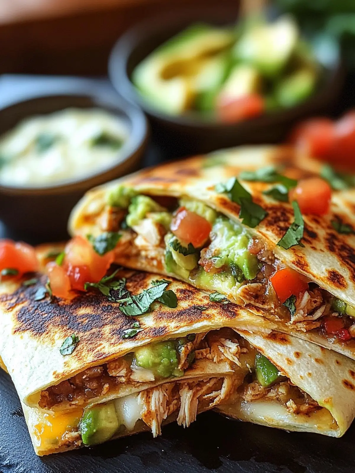 Zesty Chicken Quesadillas with Avocado Salsa