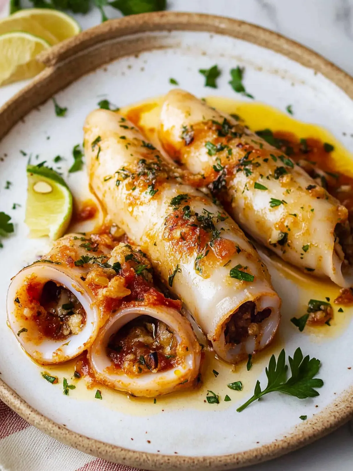 Irresistible Stuffed Squid in Savory Tomato Sauce Bliss 2 Stuffed Squid
