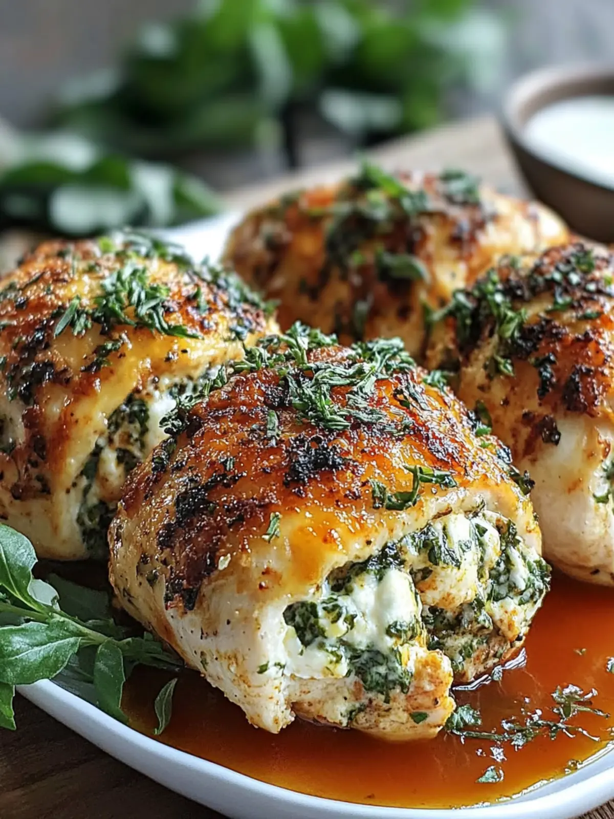 Herbed Ricotta Stuffed Chicken Rolls