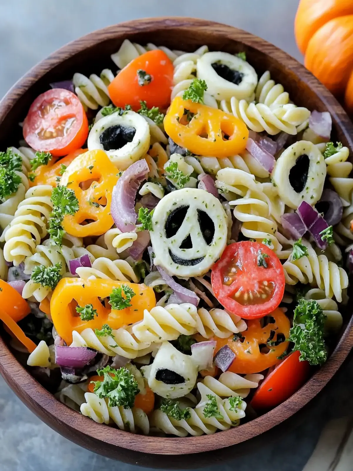 Festive Halloween Pasta Salad