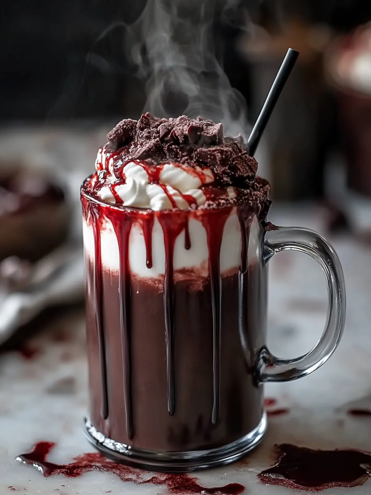 Spooktacular Vampire Hot Chocolate with Edible Blood Drizzle 3 Vampire Hot Chocolate