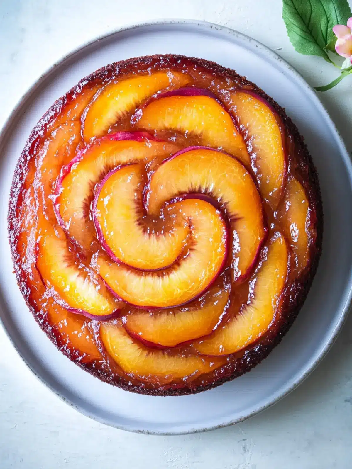 Peach Upside Down Cake with Brown Butter Bliss 5 Peach Upside Down Cake