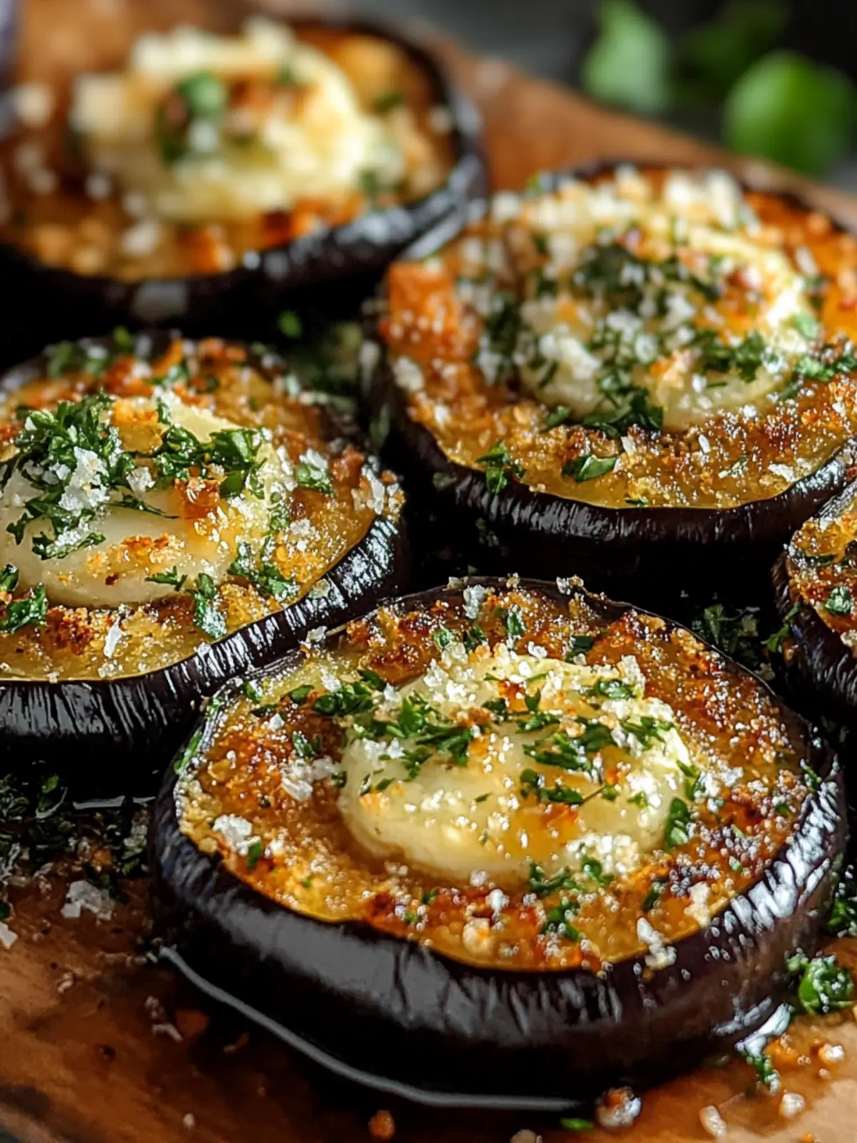 Garlic Herb Crusted Eggplant Slices