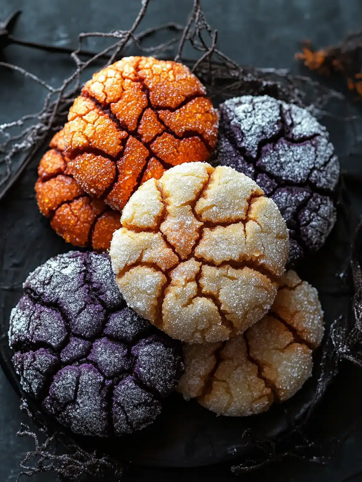 Spooky Halloween Crinkle Cookies: Easy, Chewy, and Colorful 2 HALLOWEEN CRINKLE COOKIES