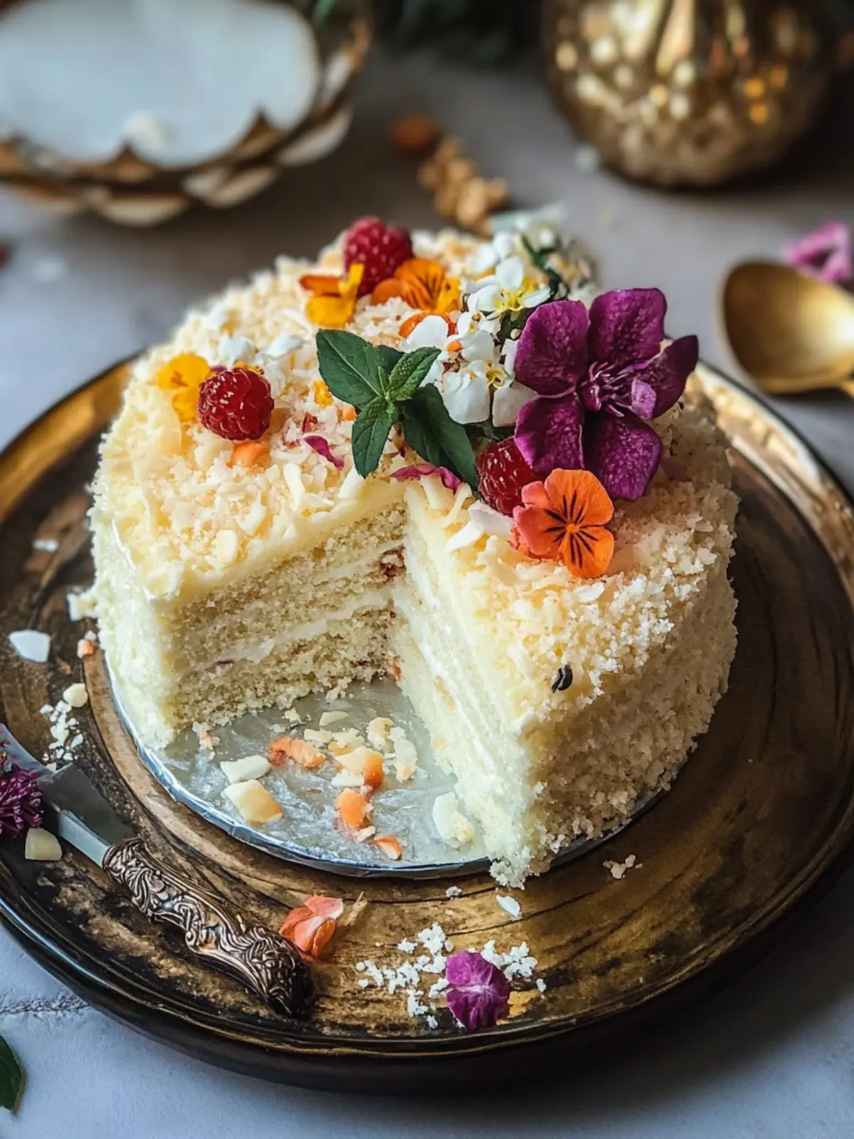 Coconut Kalakand Cake with Strawberries: A Sweet Twist 3 Coconut Kalakand Cake