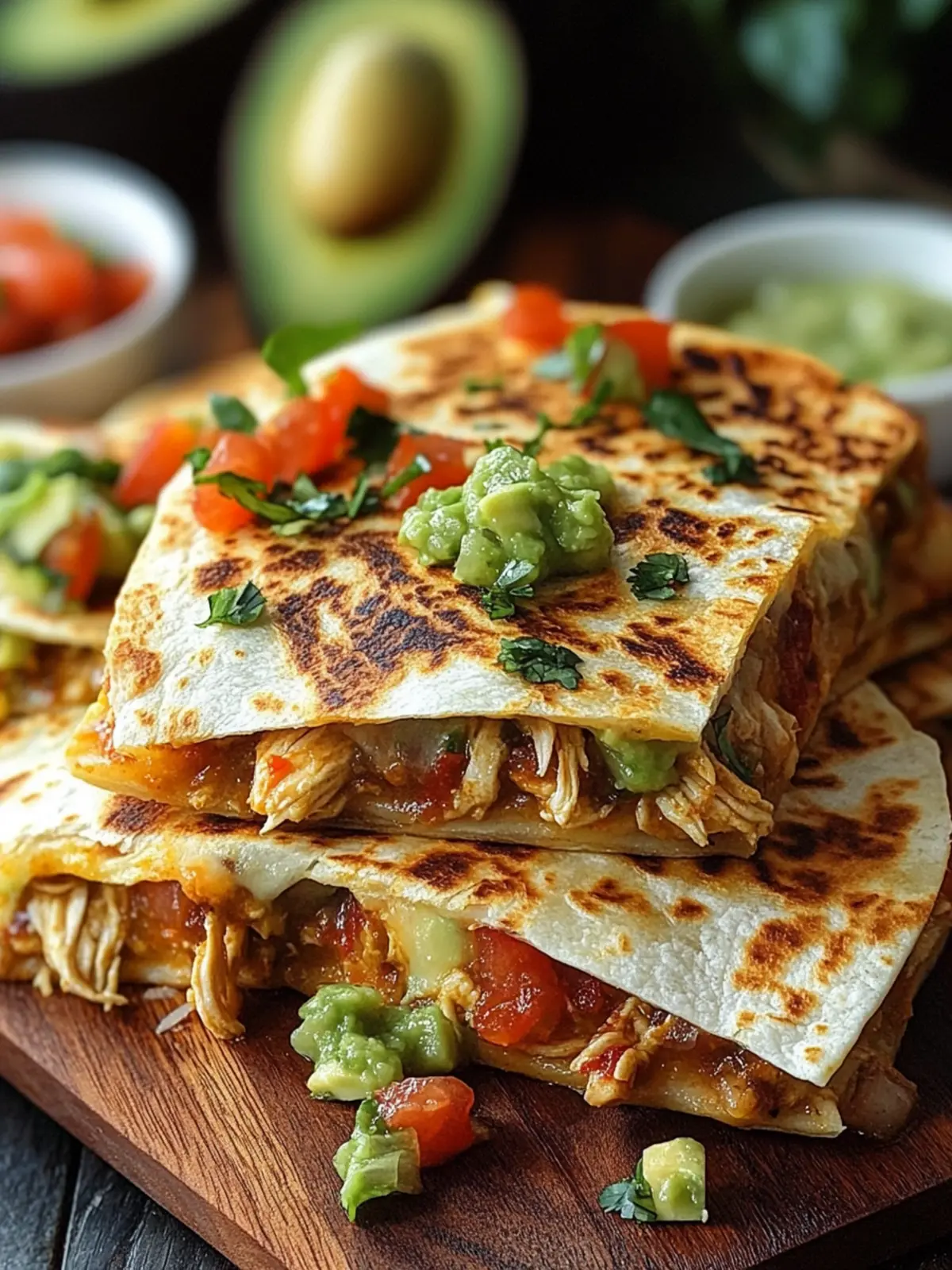 Zesty Chicken Quesadillas with Avocado Salsa