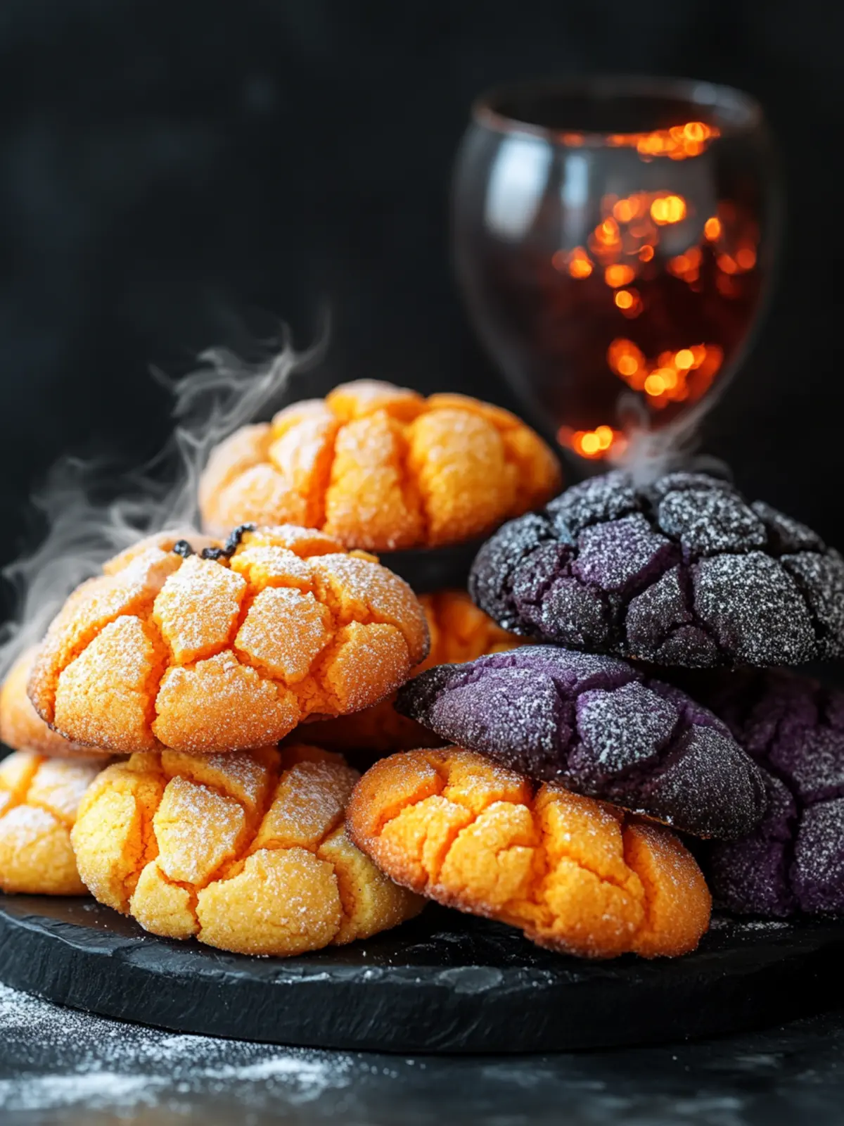 Spooky Halloween Crinkle Cookies: Easy, Chewy, and Colorful 3 HALLOWEEN CRINKLE COOKIES