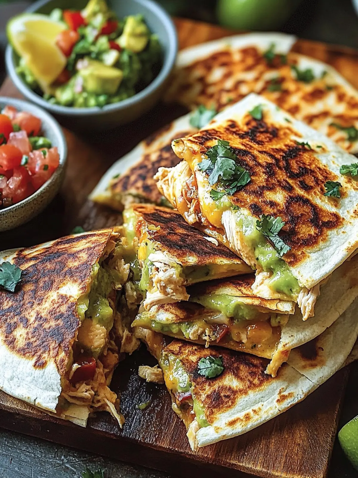 Zesty Chicken Quesadillas with Avocado Salsa