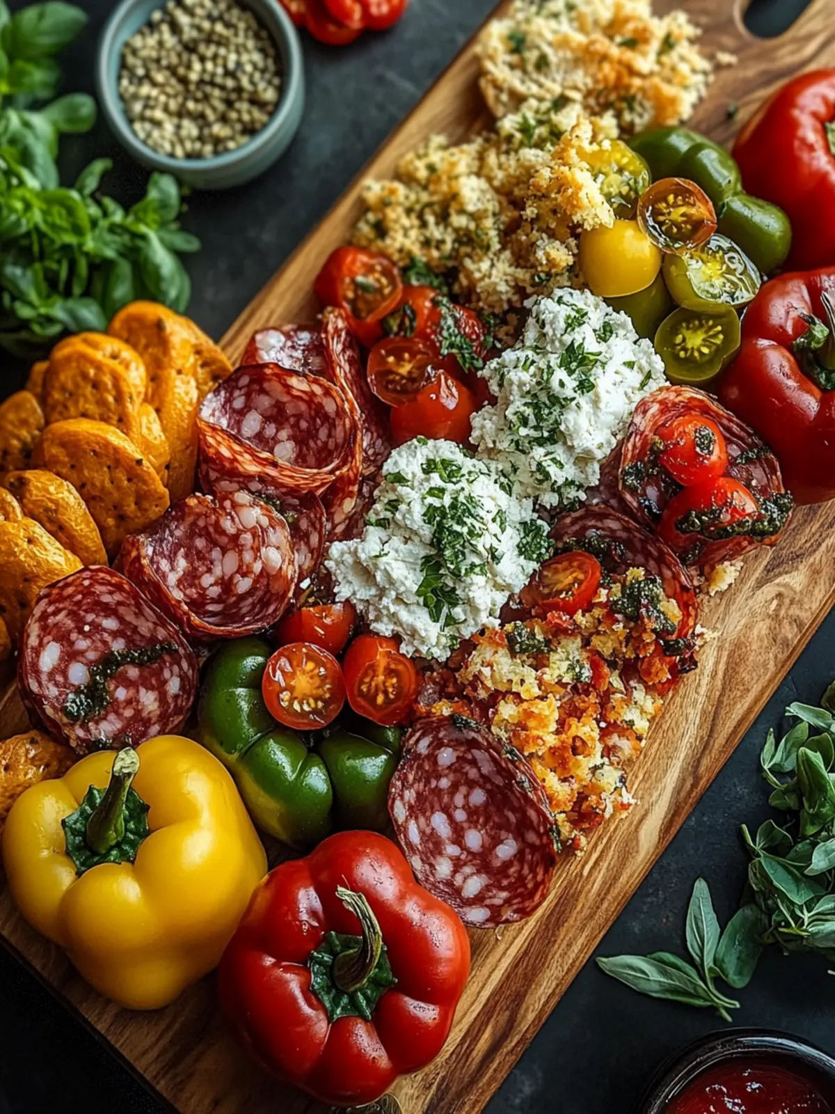 Stuffed Charcuterie Board Bell Peppers