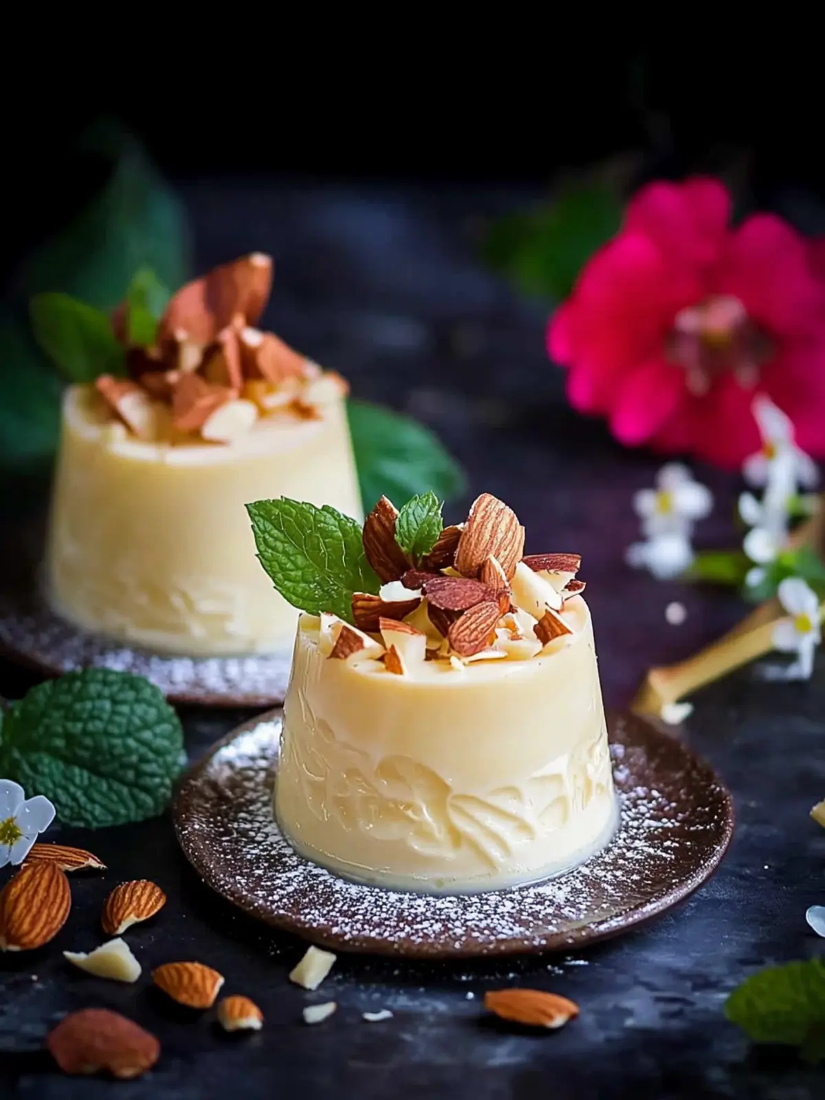 Rabri Panna Cotta with Almond Brittle