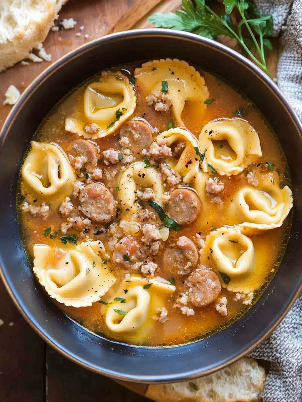 Tortellini Soup With Sausage