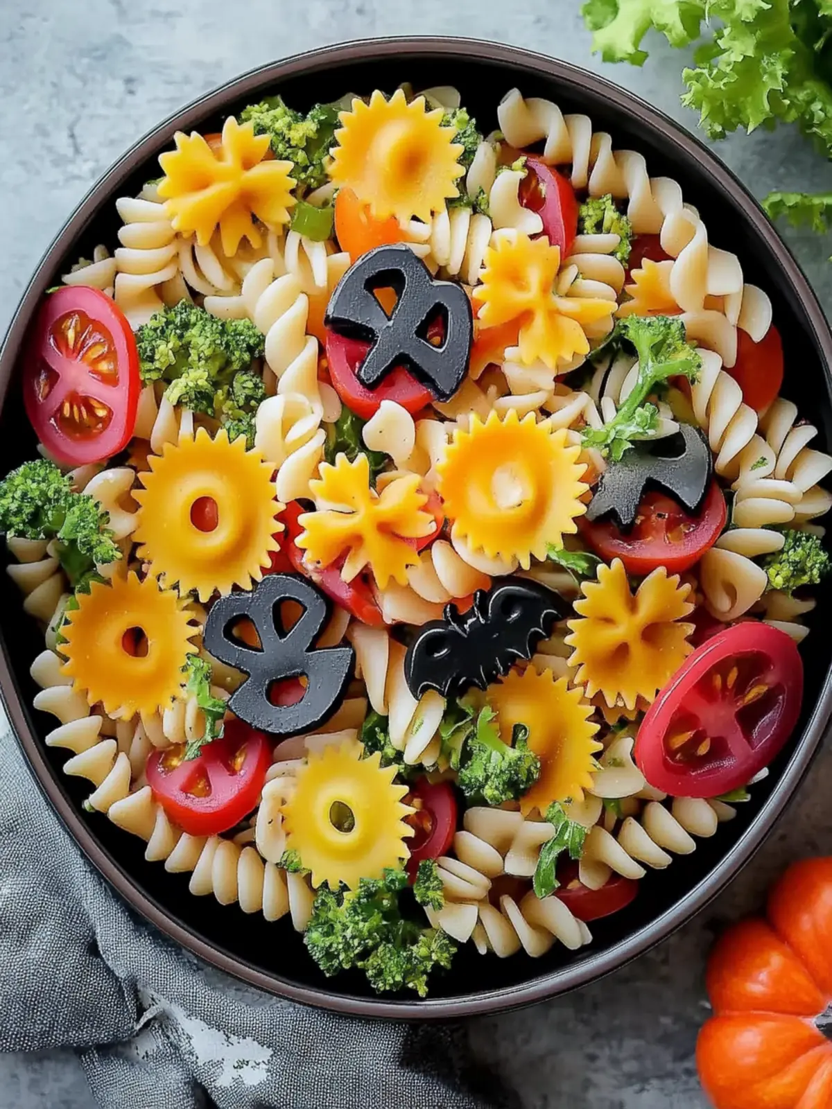 Festive Halloween Pasta Salad