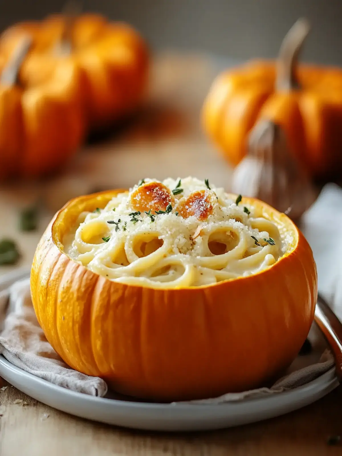 Pumpkin Alfredo Pasta Cauldrons for a Cozy Fall Feast 2 Pumpkin Alfredo Pasta Cauldrons