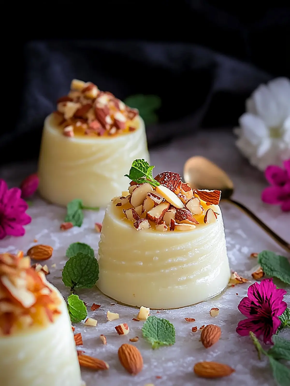 Rabri Panna Cotta with Almond Brittle