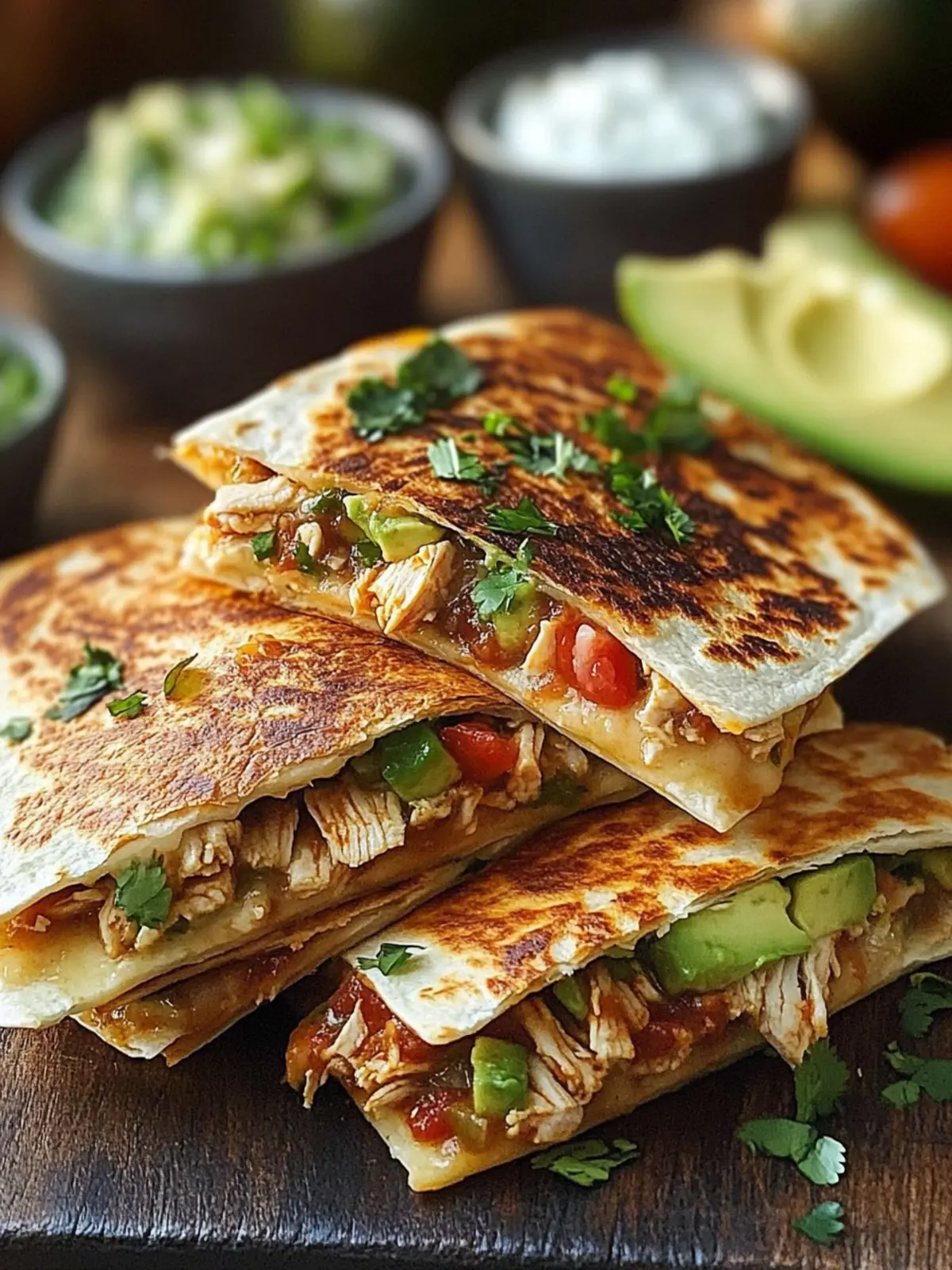 Zesty Chicken Quesadillas with Avocado Salsa