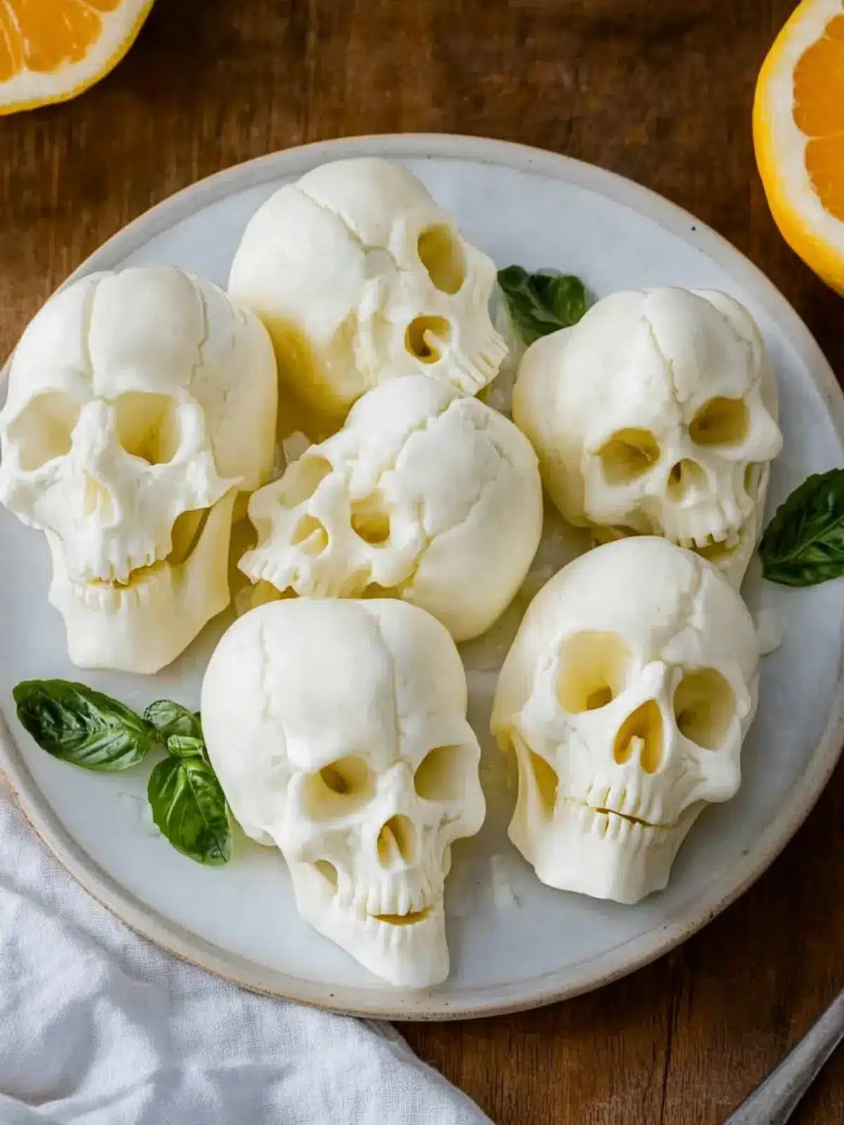Create Spooky Mozzarella Cheese Skulls for Halloween Fun 5 Mozzarella Cheese Skulls