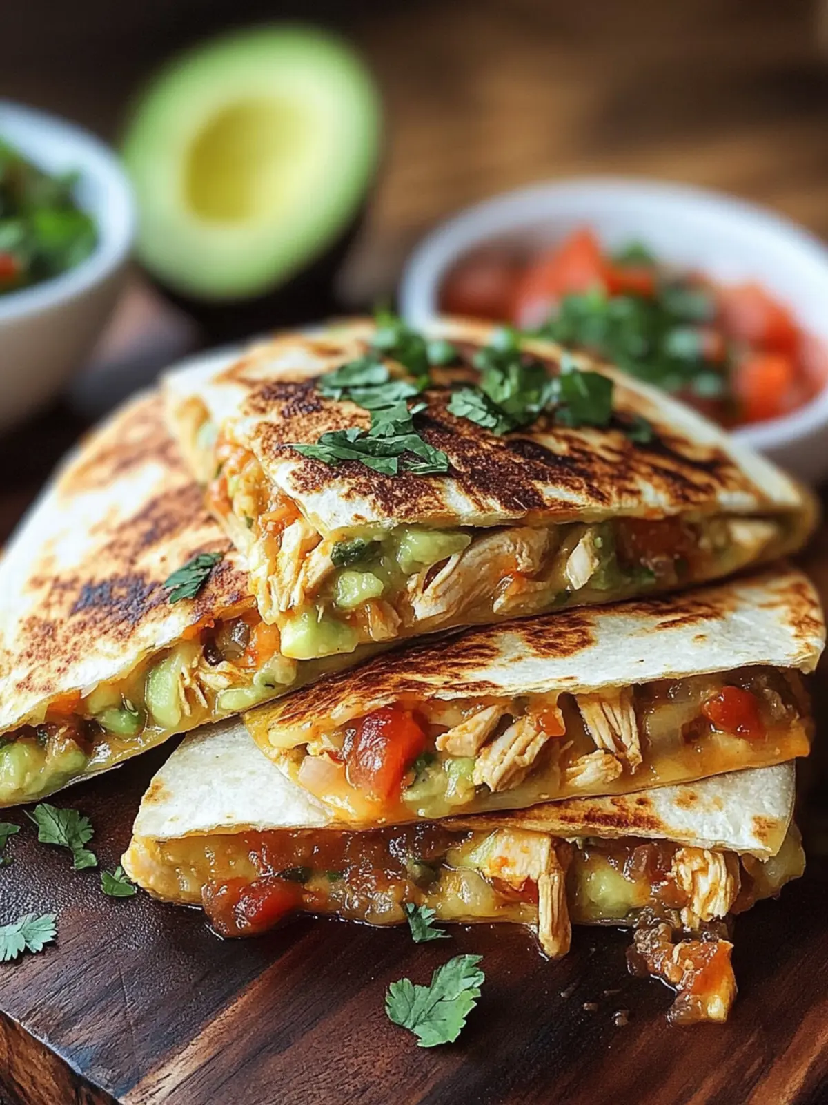 Zesty Chicken Quesadillas with Avocado Salsa