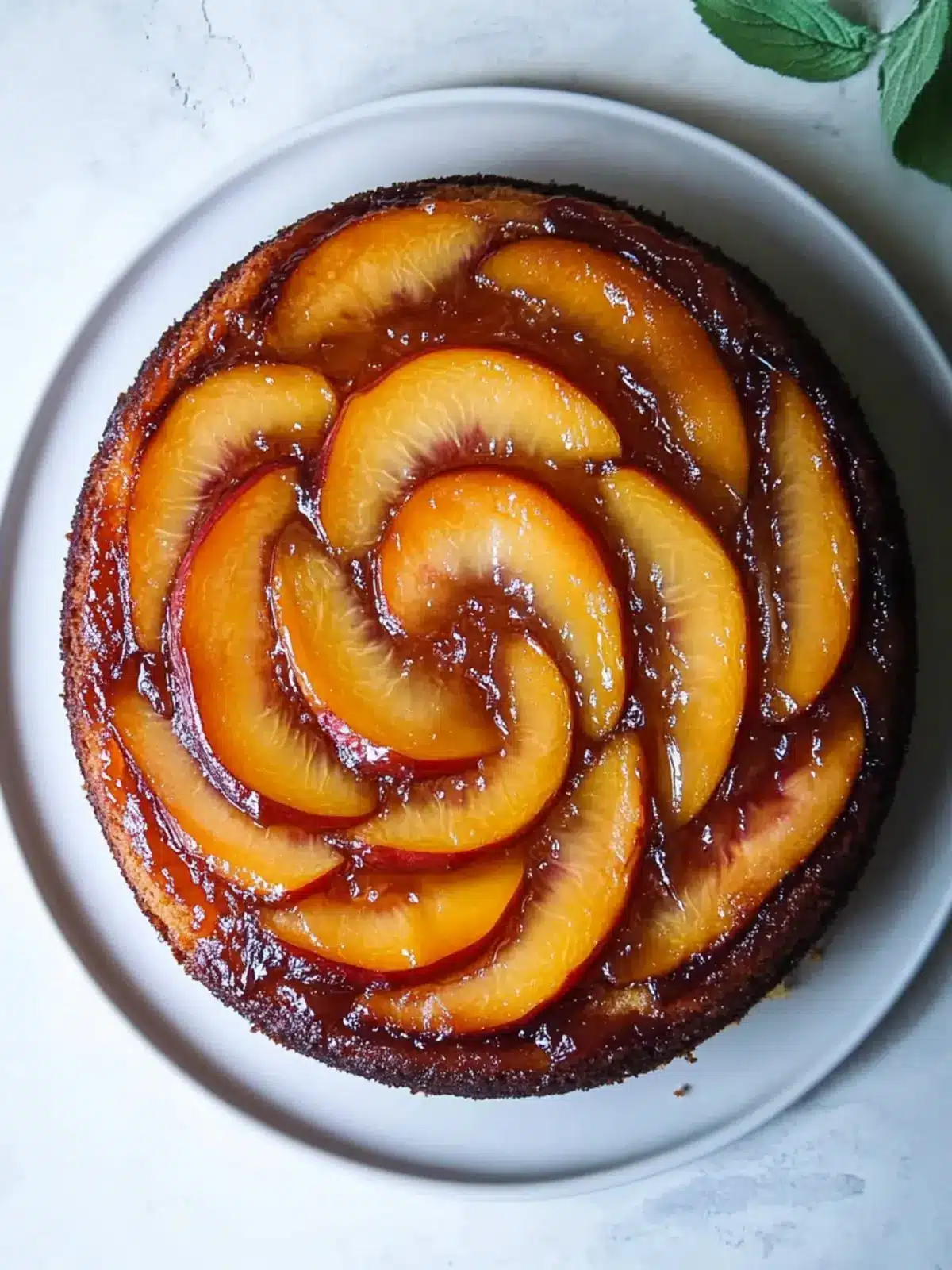Peach Upside Down Cake with Brown Butter Bliss 2 Peach Upside Down Cake