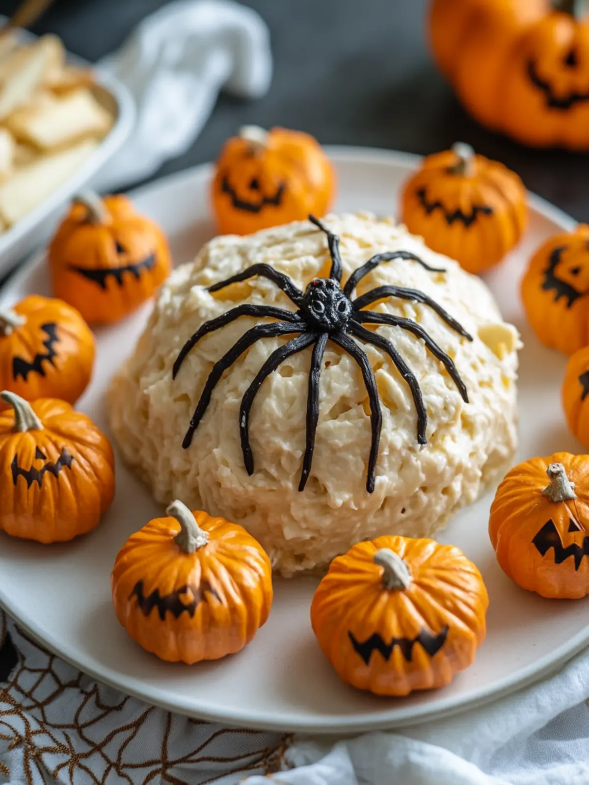 Creepy-Cute Halloween Spider Cheese Ball for Party Fun 4 Halloween Spider Cheese Ball