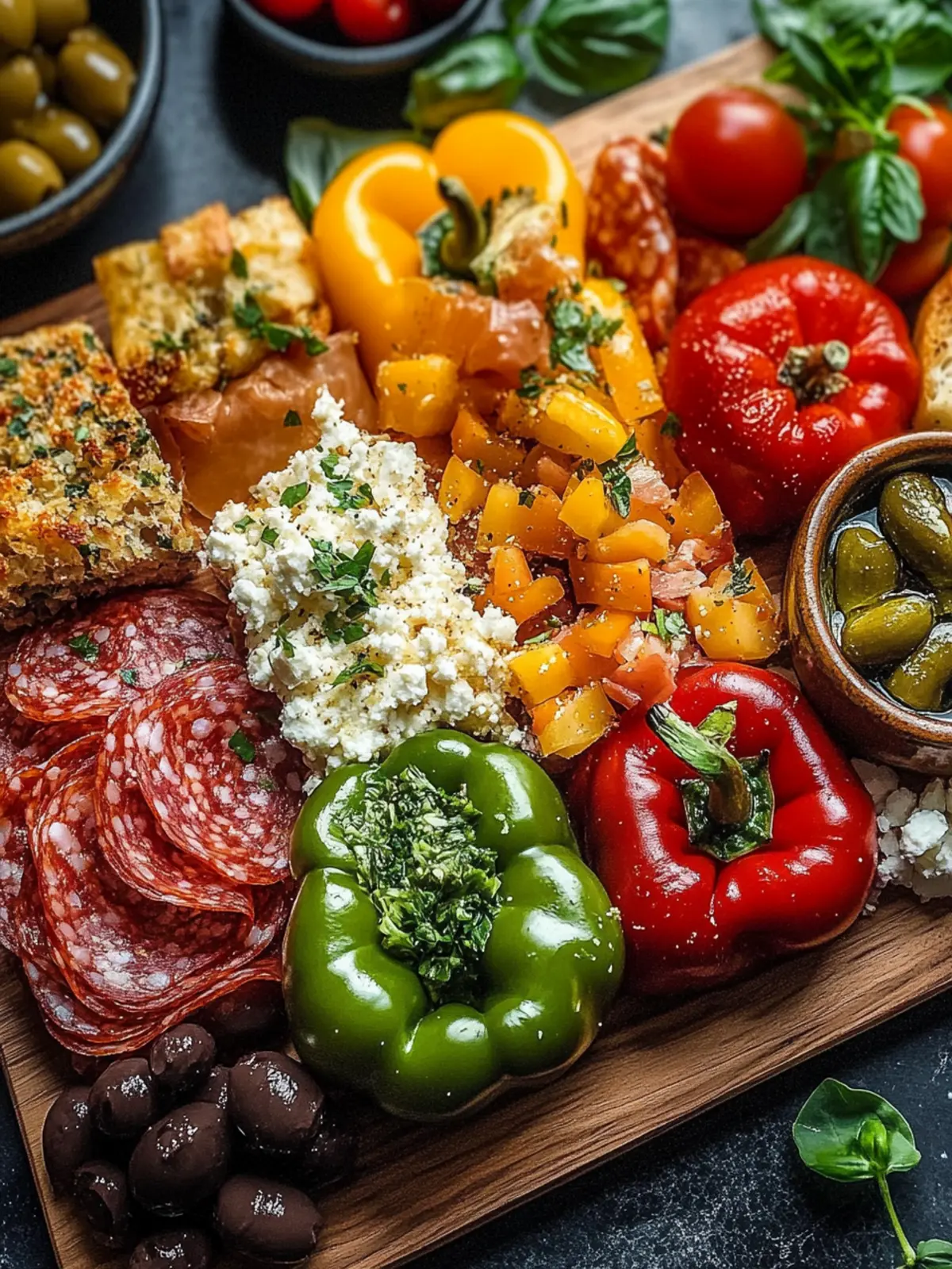 Stuffed Charcuterie Board Bell Peppers